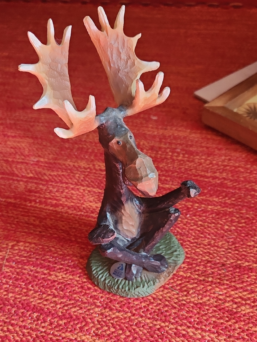 Whimsical Brown & Cream Moose Sculpture - Brand: